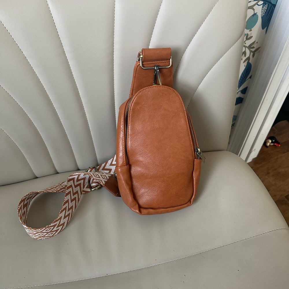 Tan Leather Crossbody Bag